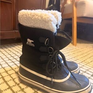 Sorel Winter Carnival Waterproof Snow Boots - Black with Fleece Cuff